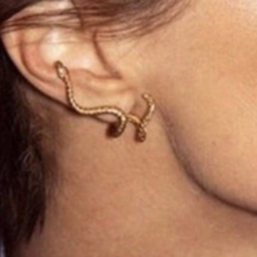 - Kendra Scott gold vintage snake style statement earring